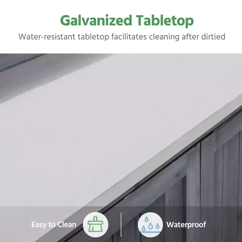 Yaheetech Outdoor Garden Potting Bench Table with Cabinet