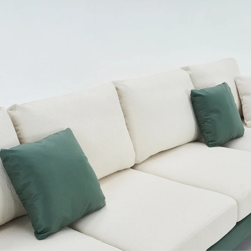 Ouyessir U-Shape Sectional Sofa 4-Seat Couch with Double Chaise Lounge