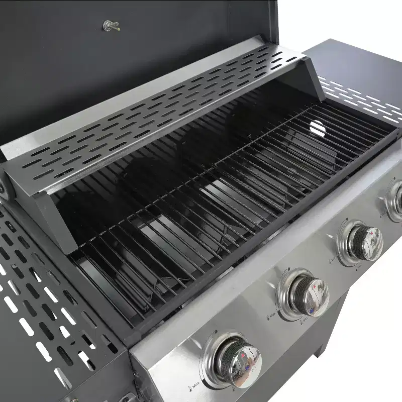 GDFStudio Gabrielle 4 Burner 34,000 BTU Propane Gas Grill with Shelves and Porcelain-enamel Wire Cooking Grates