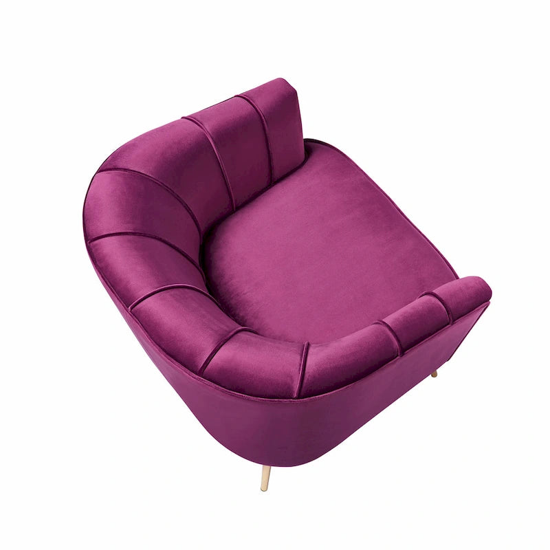 Contemporary Upholstered Accent Chair – Blue / Pink / Orange / Lilac / Green / Purple, Mid-Century Style, Seats 1