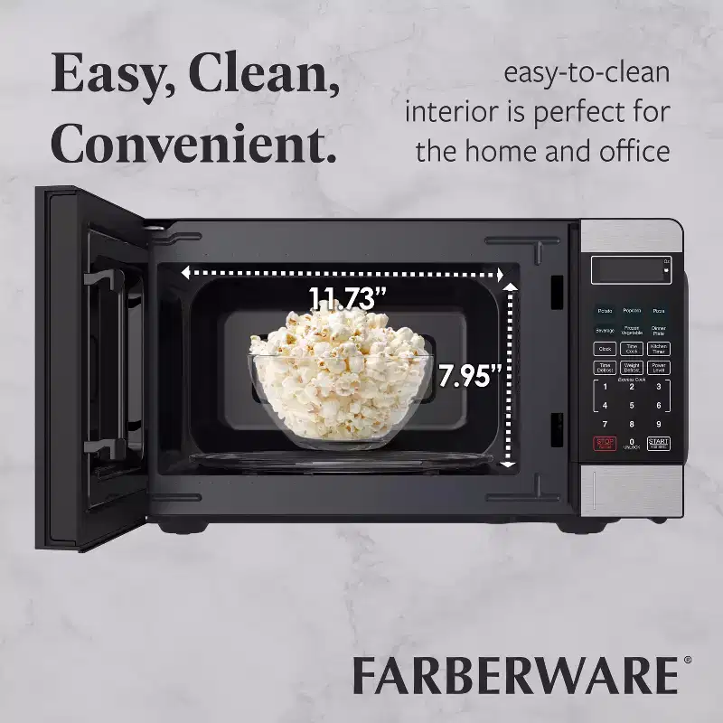 Farberware Black & Stainless Steel Countertop Microwave Oven
