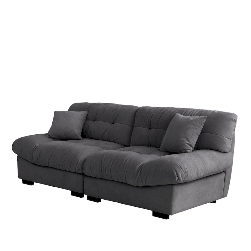 Modern Sanded Velvet Cloud Loveseat Sofa Sectional Couch for Living Room