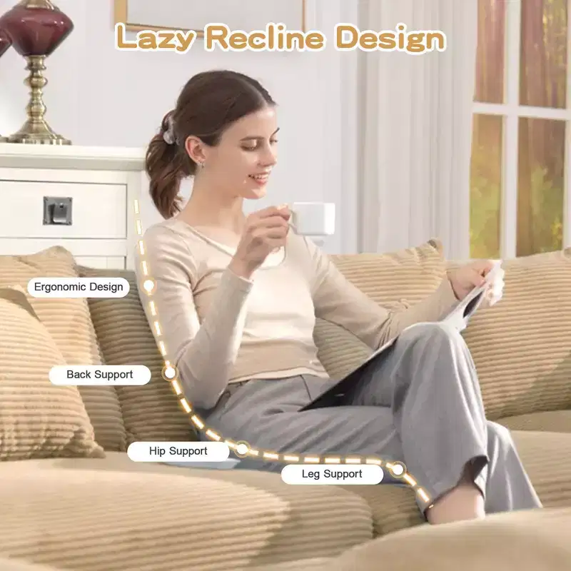 Oversized Cloud Modular Sectional Couch,Convertible Sectional Couches Deep Seat Extra-Wide Armrests