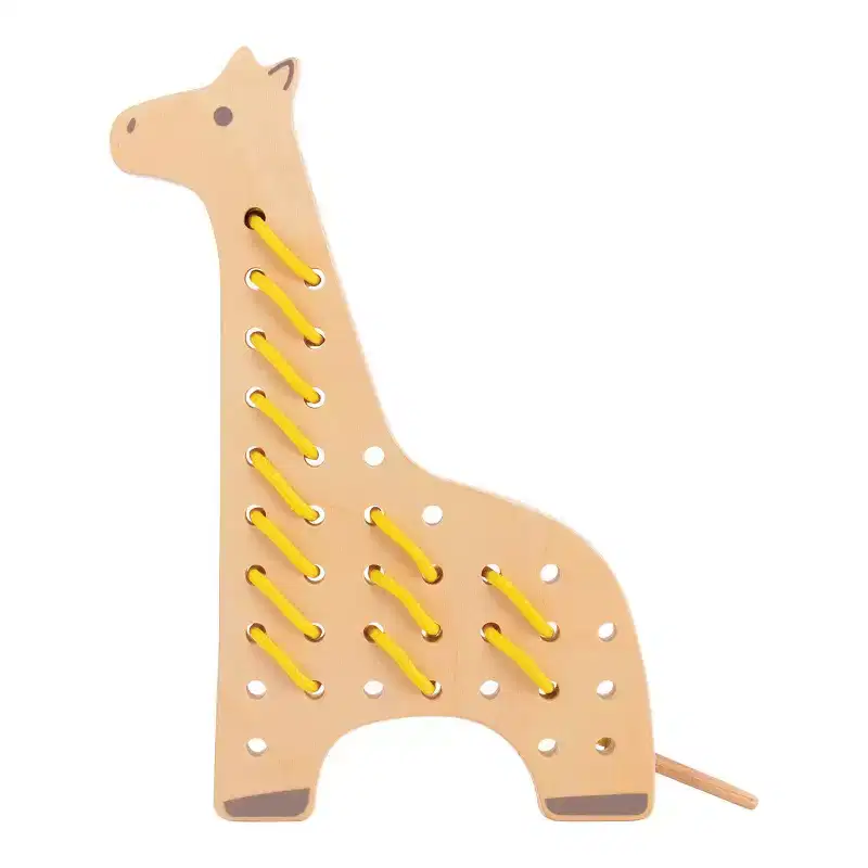 Kaplan Early Learning Safari Wooden Lacing Animals - Set of 5