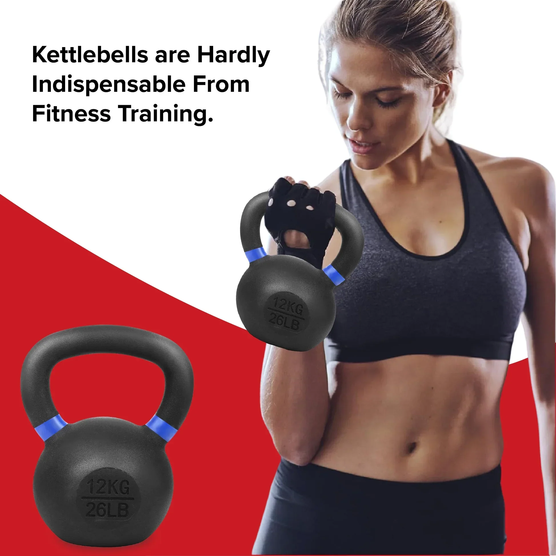 Cast Iron Kettlebells Set ¨C Solid Iron, Rust Resistant Coating, Ergonomic Grip ¨C Full Body Strength & Power Training ¨C Ideal for Home Gyms