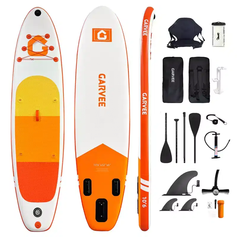 Inflatable Stand Up Paddle Board (SUP) with Premium Accessories, 2-in-1 Paddle, Wide Stable Design, Non-Slip Deck for Adults & Youth