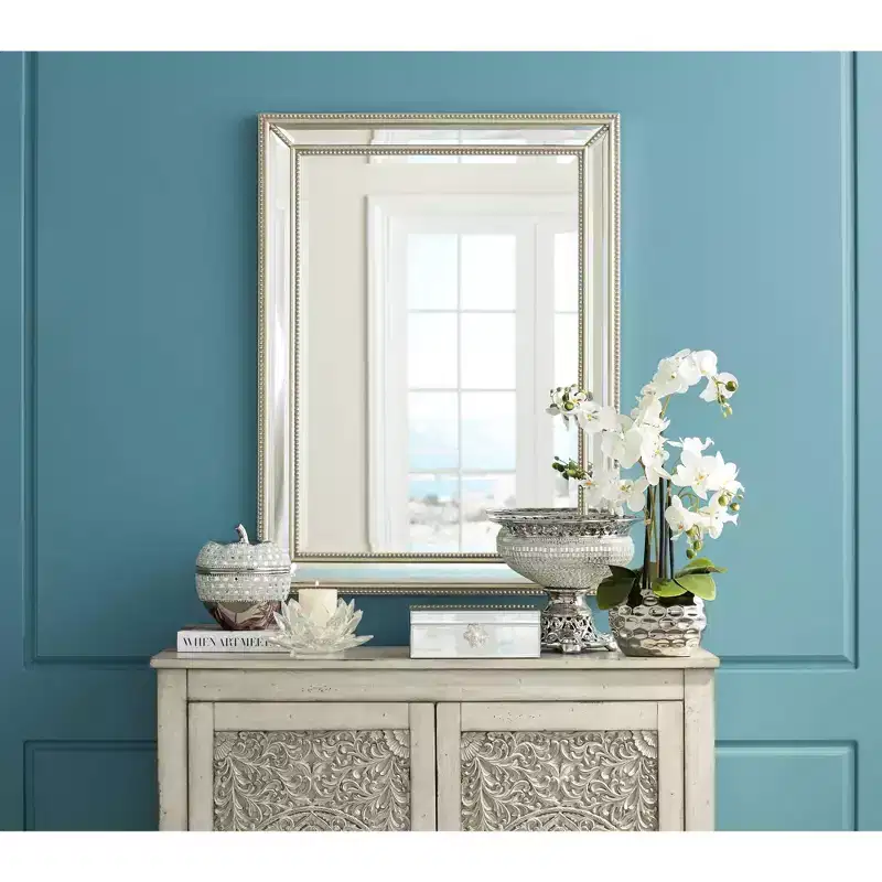 Uttermost Palais Silver 30 x 40 Beaded Wall Mirrors Set of 2