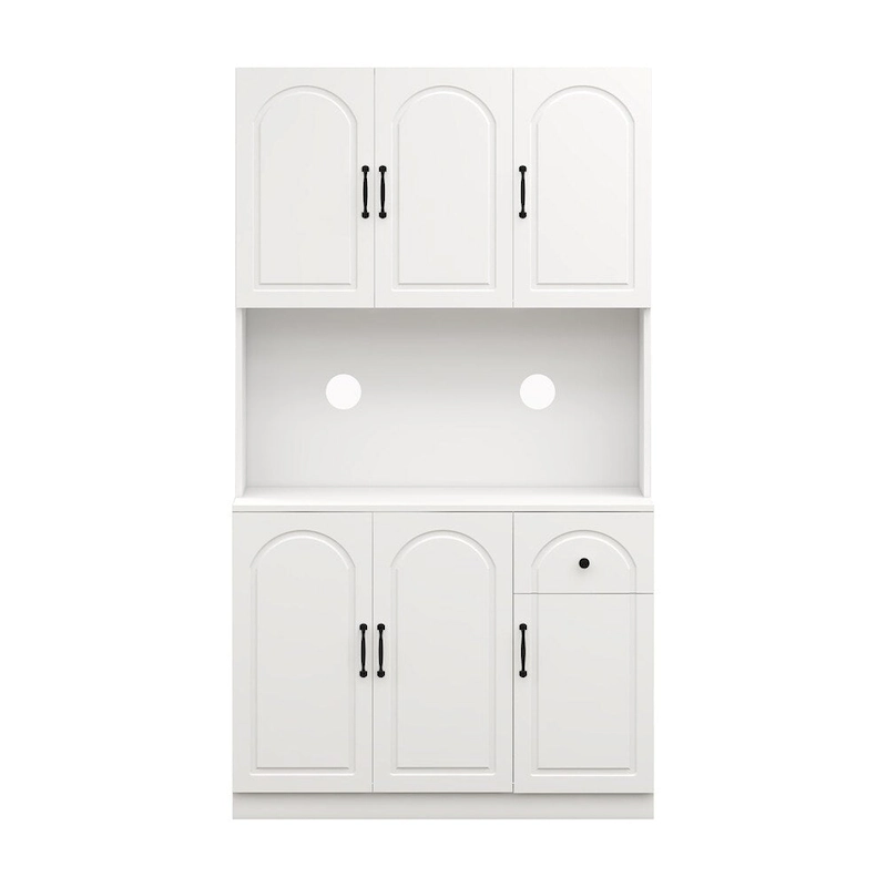Kitchen Pantry Storage Cabinet with Microwave Oven Countertop
