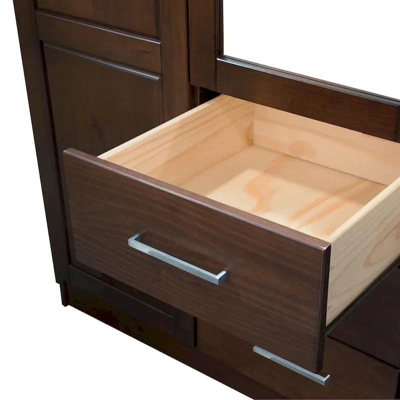 3-Door Solid Pine Wood Wardrobe Armoire, 72
