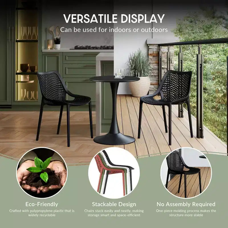 WestinTrends Playa 5-Piece Modern Square Patio Dining Table Set with Stackable Patio Dining Chairs