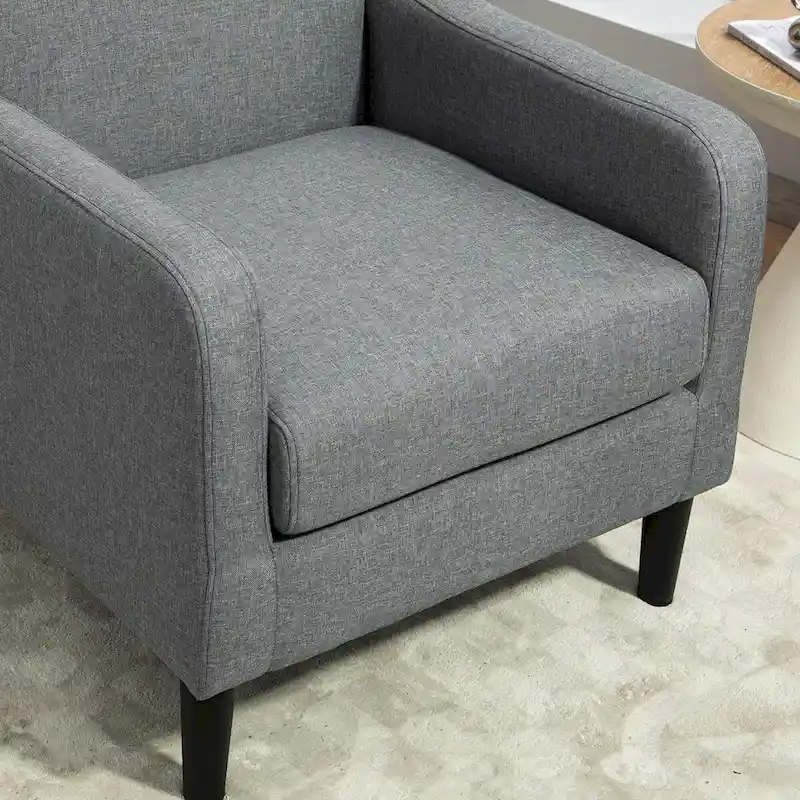 Accent Armchair with Solid Wood Frame and Padded Seat