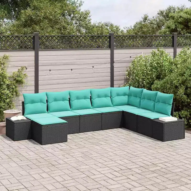 vidaXL Garden Sofa Set with Cushion 8 pcs Brown Poly rattan