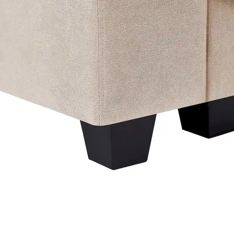 L-Shape Sectional Sofa with Reversible Chaise and Feather-Filled Cushions