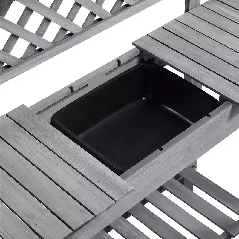 Yaheetech Outdoor Garden Potting Bench Wooden Work Station
