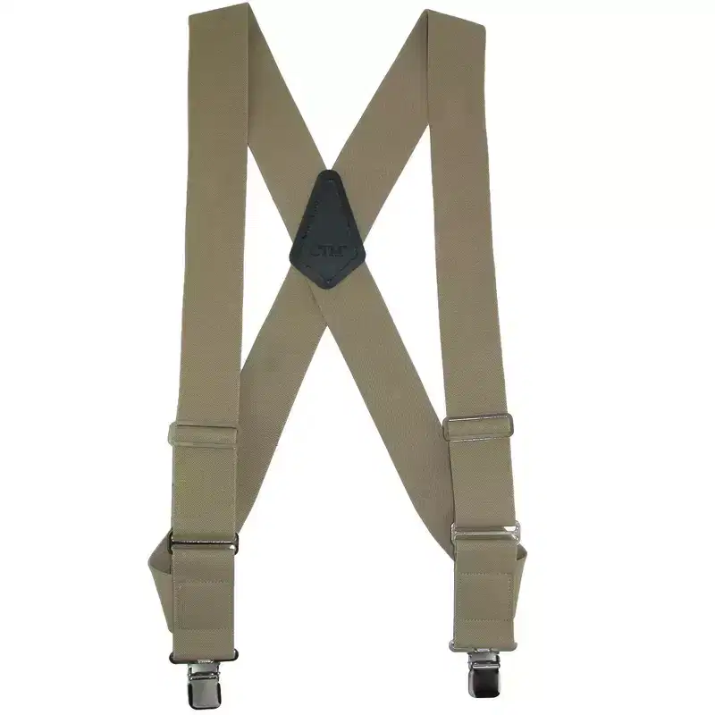 CTM Men's Elastic Basic Trucker Side Clip Suspender