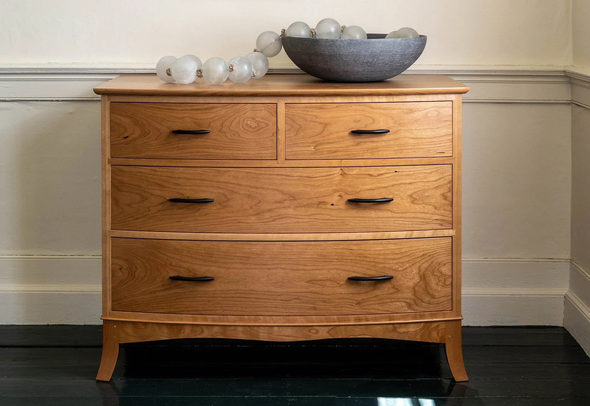 Four Drawer Bureau - Inspired by a request for a curved adaptation of our standard bureau, the demonstrates the value