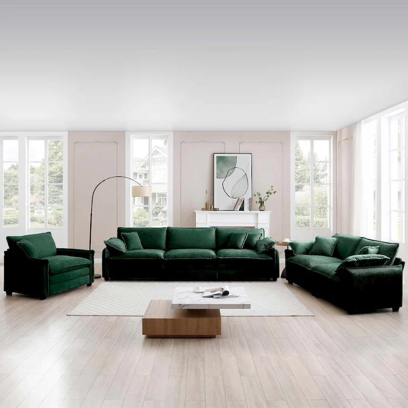 DIY Customization Corduroy Upholstered Armless Modular Sectional Sofa