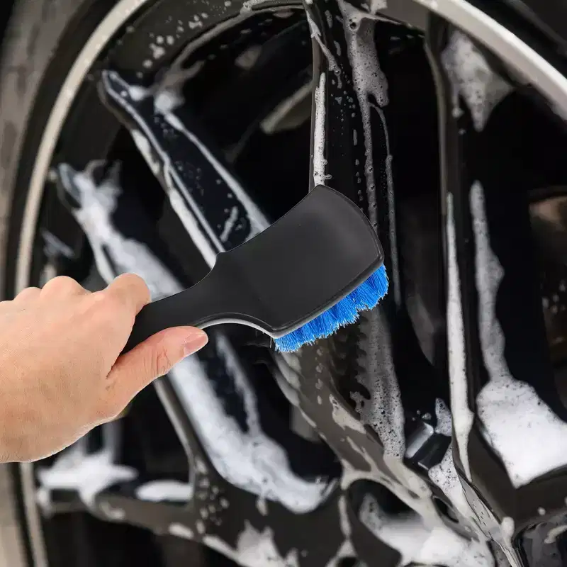 Unique Bargains Short Handle Soft Bristle Car Washing Wheel Tire Brush