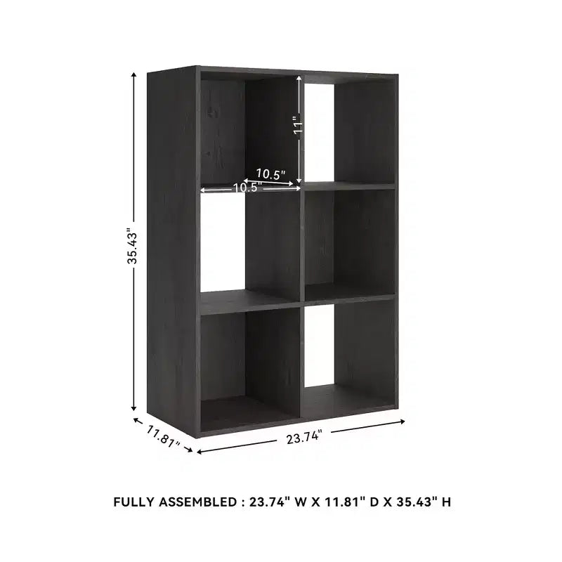 6-Cube Open Storage Organizer Bookcase, Versatile Display Unit for Home Organization, Wood Laminate
