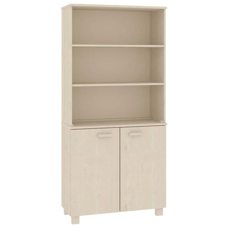 Drawer Cabinet Bookshelf with Storage Shelves Solid Wood Pine - 33.5 x 13.8 x 70.9