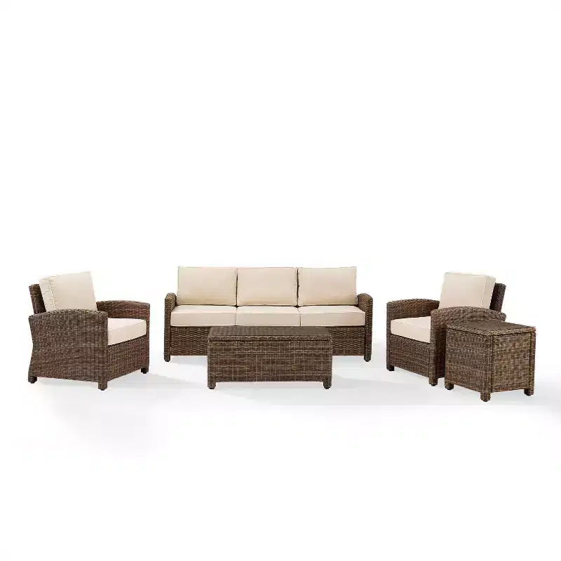 Bradenton 5pc Outdoor Wicker Sofa Set - Crosley