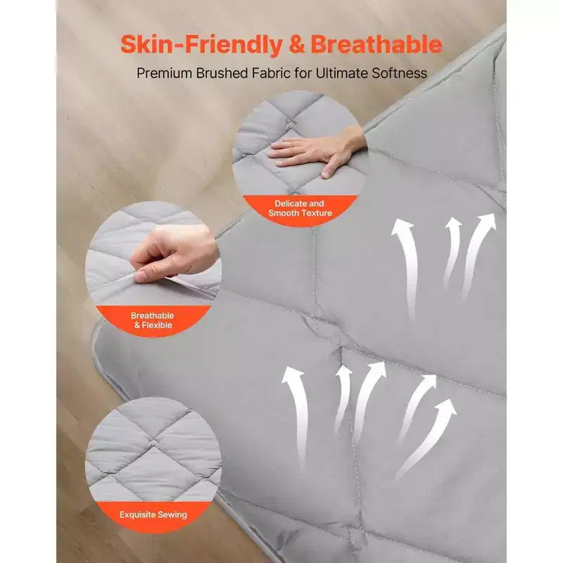 VIYET Queen 80 Camping Sleeping Pads - 9-Layer Foldable with Storage Bag & Fastener,Gray