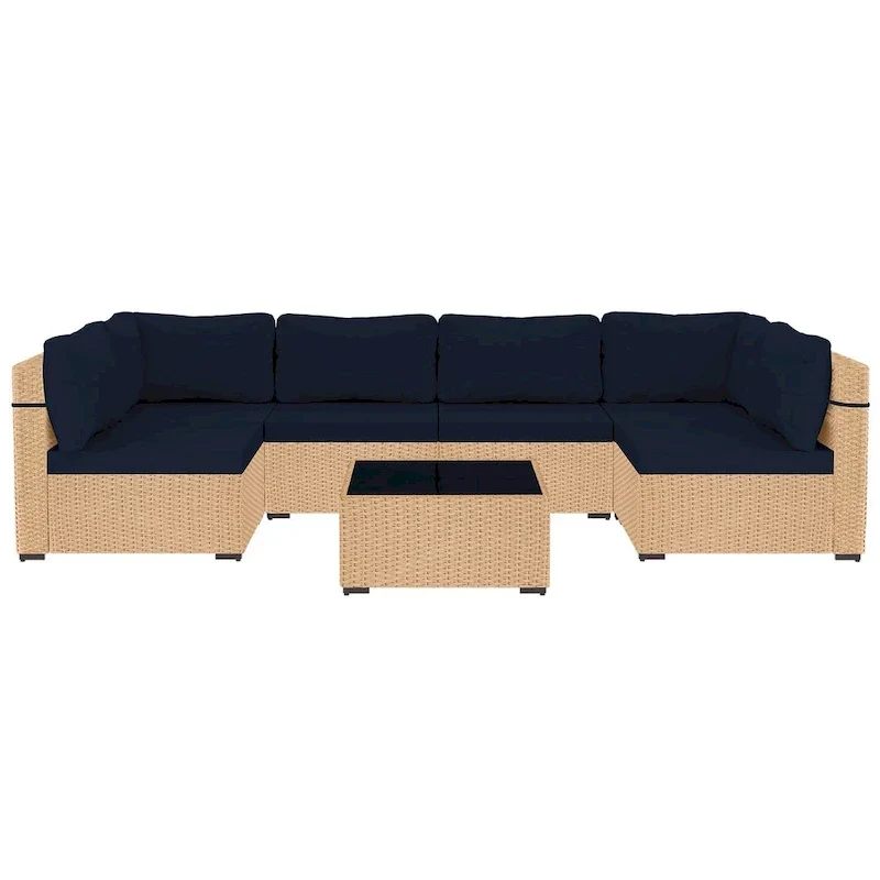 UPHA 7-Piece Wicker Outdoor Seating Group with Cushions