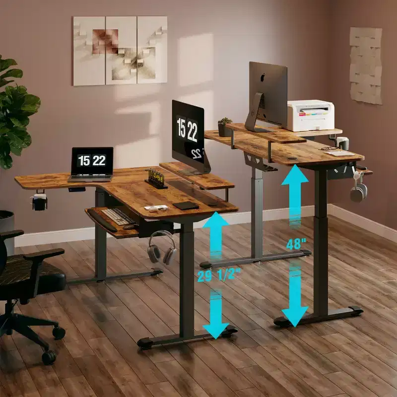 EUREKA ERGONOMIC 60x23 L Shaped Standing Desk with Accessories Set