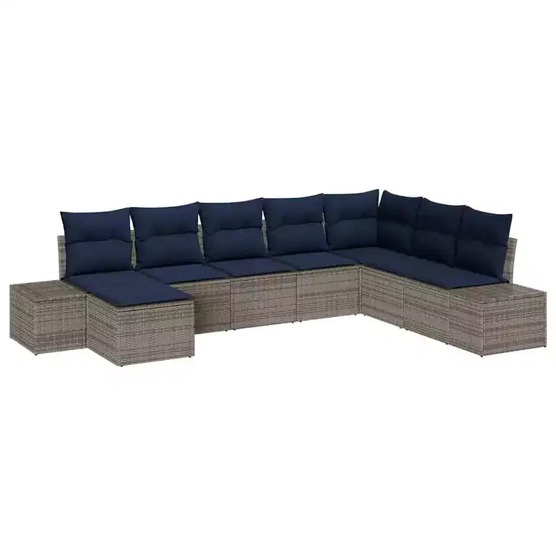 vidaXL Garden Sofa Set with Cushion 8 pcs Brown Poly rattan