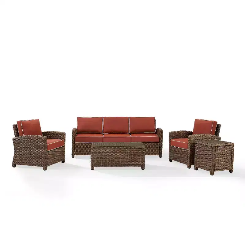 Bradenton 5pc Outdoor Wicker Sofa Set - Crosley