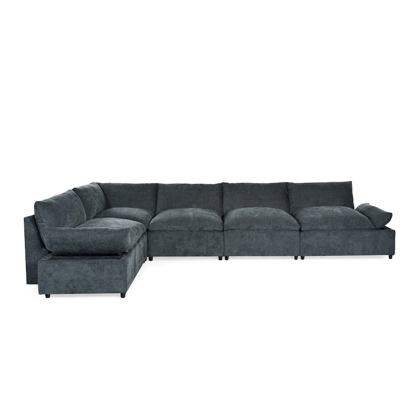 Christopher Knight Home - Harper 115 Modular Upholstery Sectional Sofa with Plush Cushions and Hidden Storage Compartments