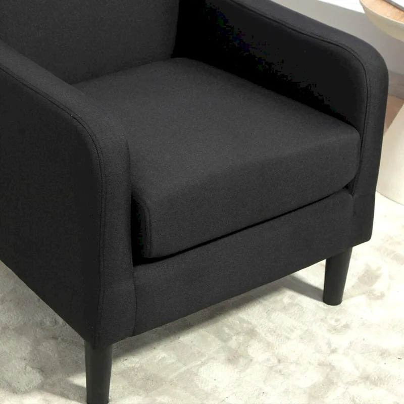 Accent Armchair with Solid Wood Frame and Padded Seat
