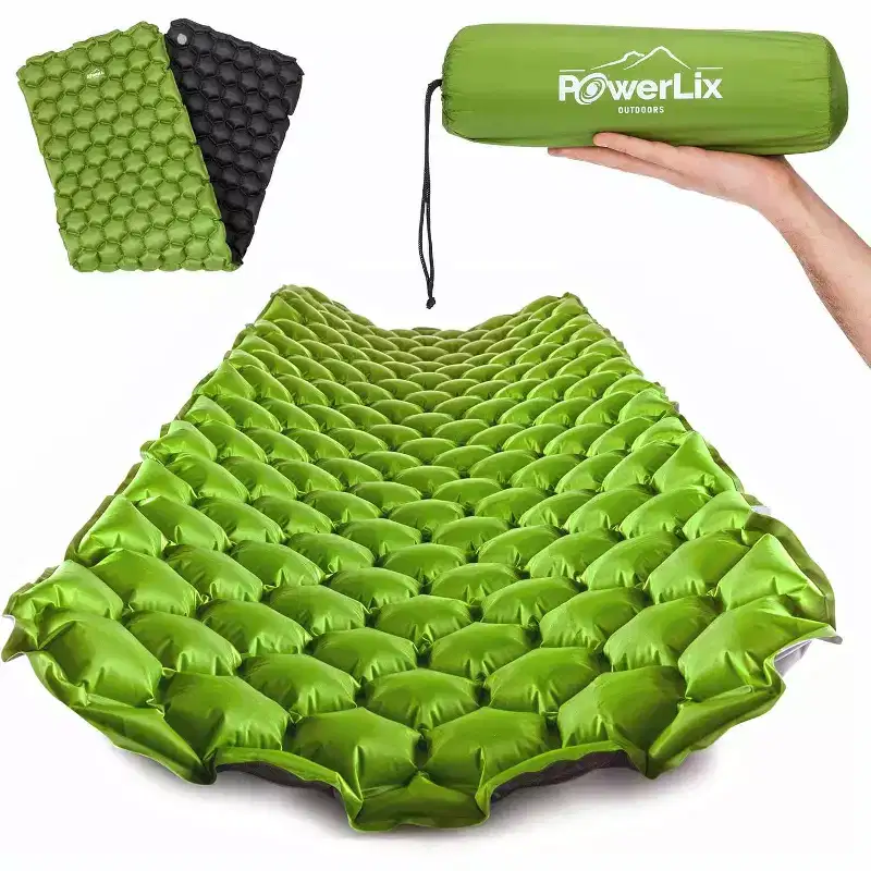 PowerLix Ultralight Sleeping Pad with Inflating Bag, Compact Hiking & Camping Mat