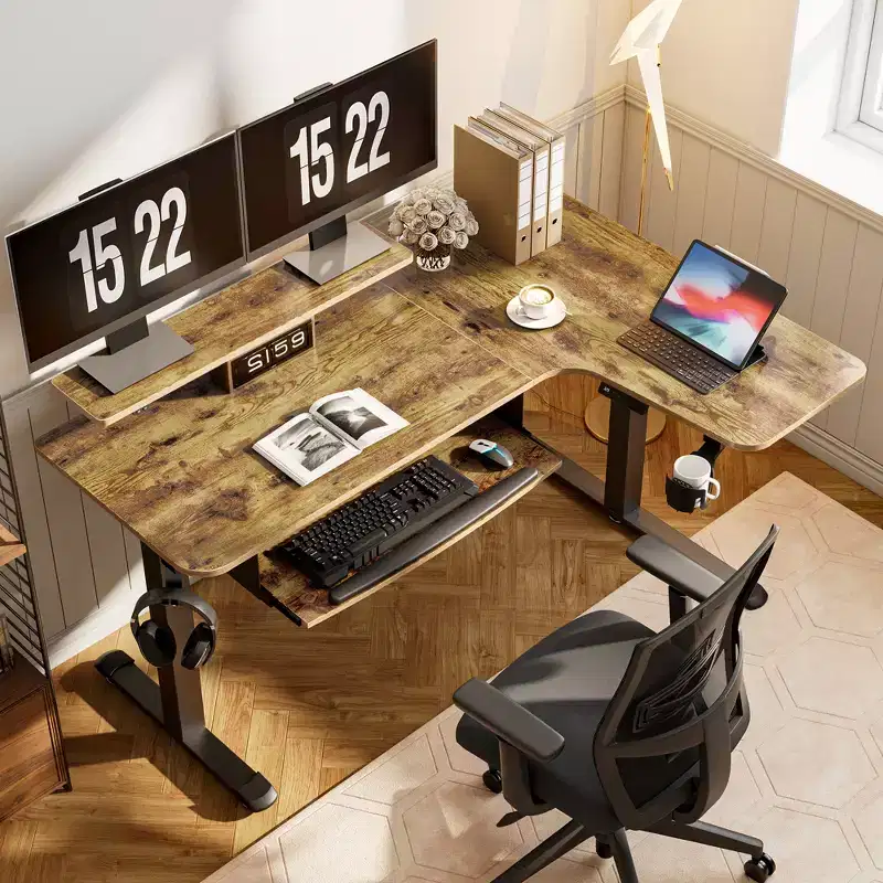 EUREKA ERGONOMIC 60x23 L Shaped Standing Desk with Accessories Set