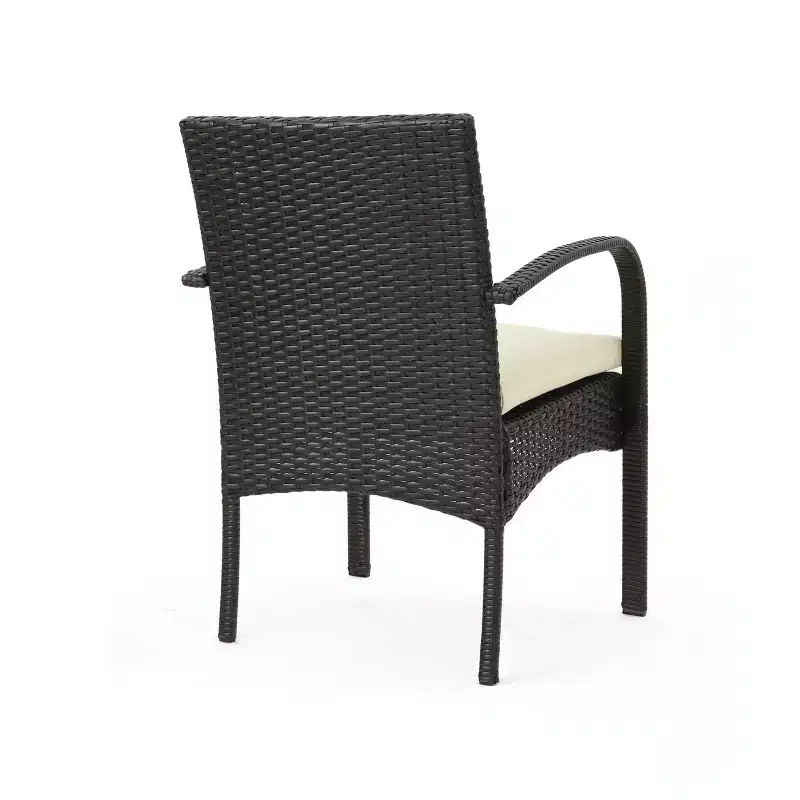 GDFStudio Dion Outdoor Wicker 5 Piece Dining Set with Cushions