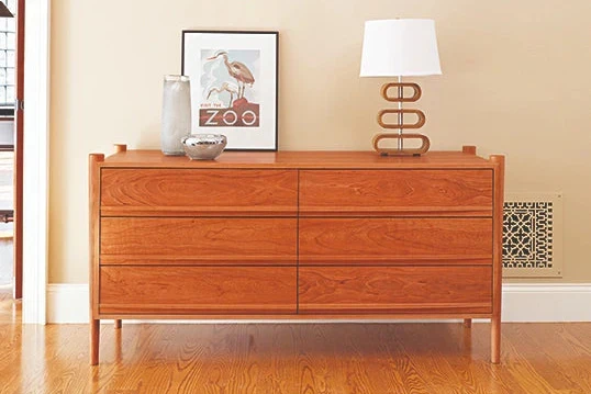 Dresser - Horizontal - From its tapered legs and exposed end grain to its elliptical drawer pulls, the is confident in
