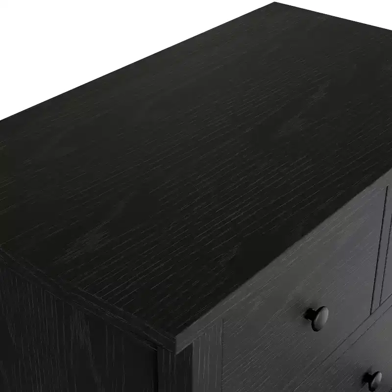 5-Drawer Fluted Dresser with Gold Metal Handles and Legs