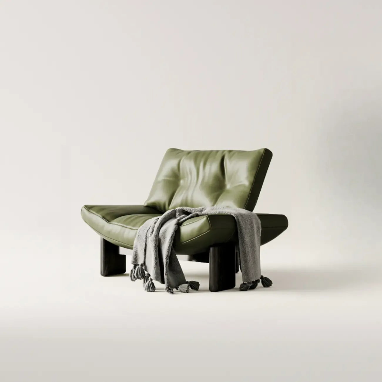 Contemporary Black Tufted Armless Chenille Accent Chair