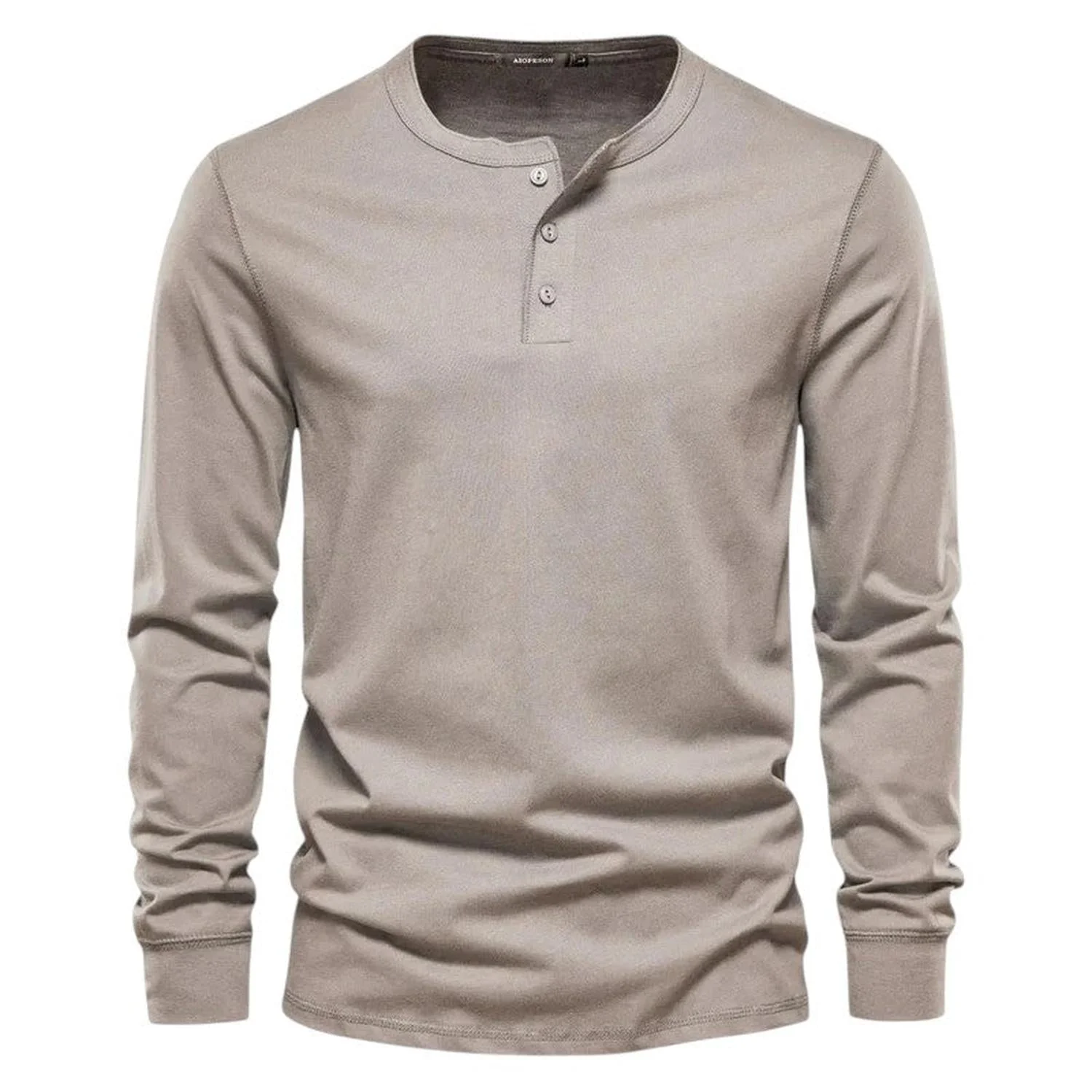 T-Shirt Men Long Sleeve Collarless