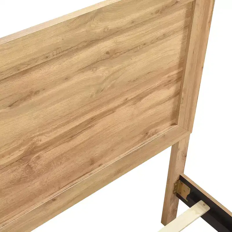 GDFStudio Carson Rustic Contemporary Wood Bed Frame with Headboard