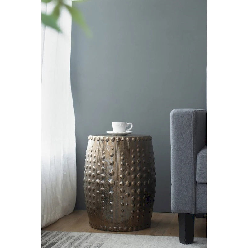 Weathered Style Ceramic Garden Stool - 18