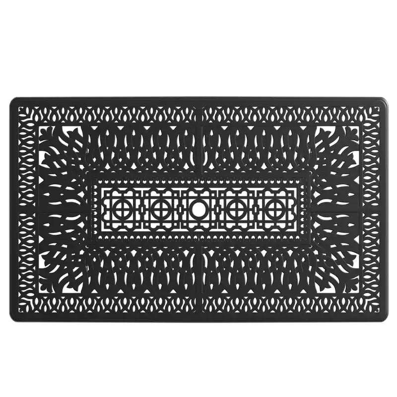 5-Piece Rectangular Cast Aluminum Patio Dining Set for Outdoor Backyard Garden Deck Poolside with Cushions