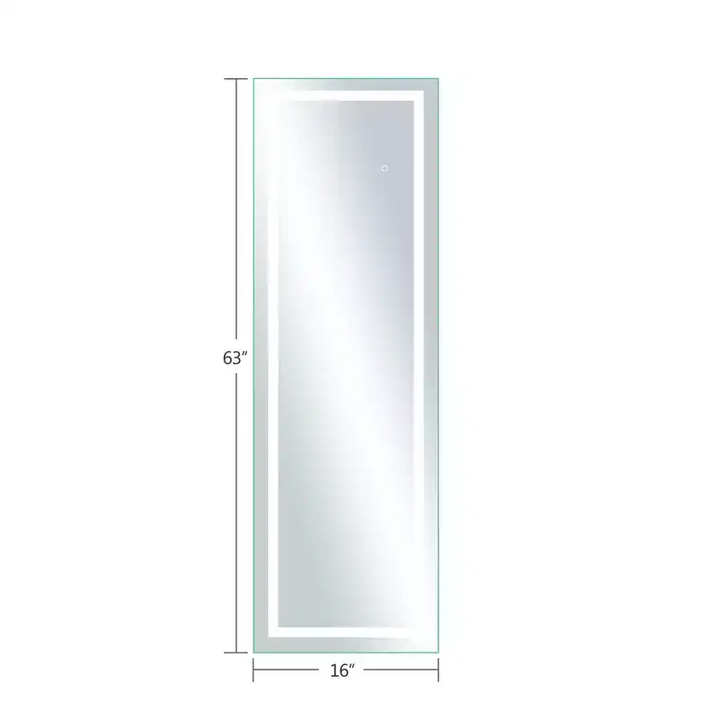 63 in. W x 16 in. H Rectangular LED Vanity Mirror with Lights, Silver
