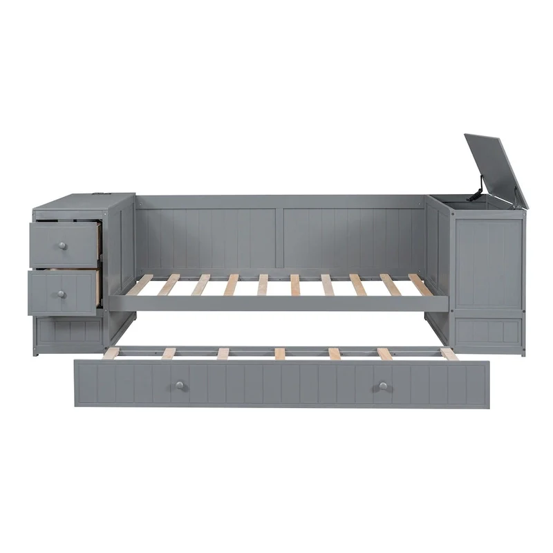 Twin Size Daybed with Storage Arms