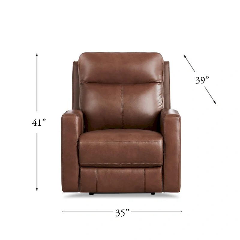 Brown / Pecan Top-Grain Leather Zero Gravity Power Recliner, 2-Seater Loveseat