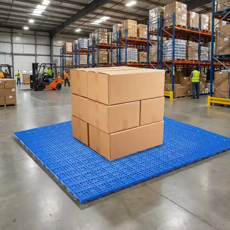 6-Pack Nestable Stackable Plastic Pallets, Stackable & Interlocking, Non-Slip & Ventilated for Warehouse, Garage