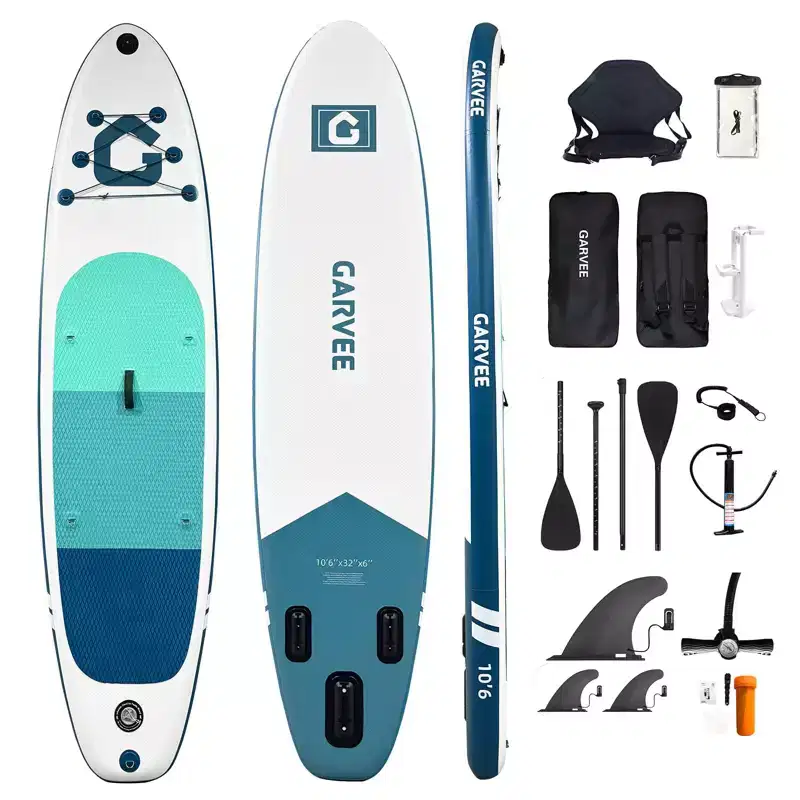 Inflatable Stand Up Paddle Board (SUP) with Premium Accessories, 2-in-1 Paddle, Wide Stable Design, Non-Slip Deck for Adults & Youth