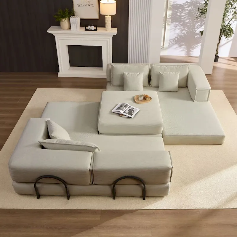 118.2 Oversized Upholstered Sectional Sofa, DIY Corduroy Sofa