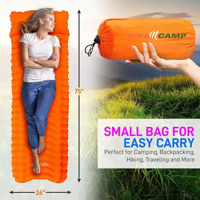 SereneLife Ultralight Sleeping Pad - Portable, Comfortable, and Tear-Resistant
