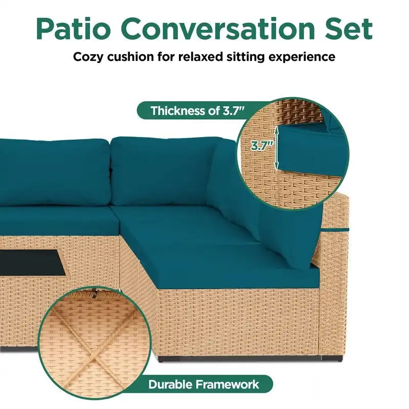UPHA 7-Piece Wicker Outdoor Seating Group with Cushions